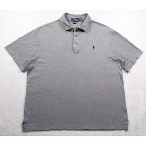 Polo Ralph Lauren Shirt Mens Size Large Gray Short Sleeve Classic Fit Stretch